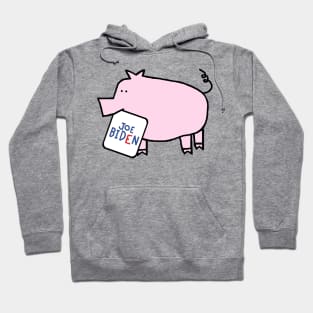 Biden Harris Supporter Cute Pig with Joe Biden Sign Hoodie